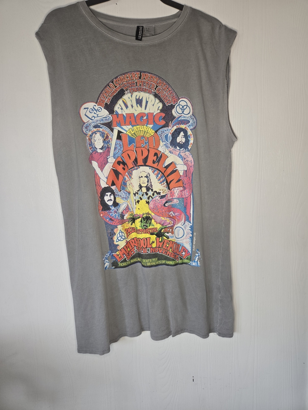 Led Zeppelin Graphic Muscle Tee in Washed Gray - Picture 3 of 6